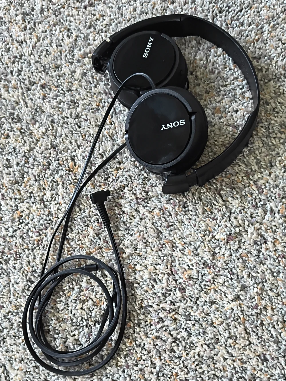 Sony Black Wired Headphones with Adjustable Design
